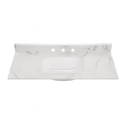 Home Decorators Collection 49 in W x 22 in D Engineered Stone Composite White Rectangular Single Sink Vanity Top in Lunar SE4922R LR
