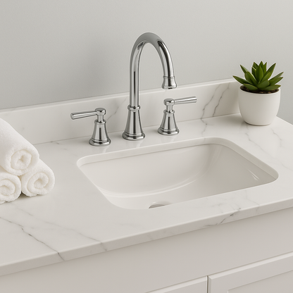 Home Decorators Collection 49 in. W x 22 in. D Engineered Stone Composite White Rectangular Single Sink Vanity Top in Lunar