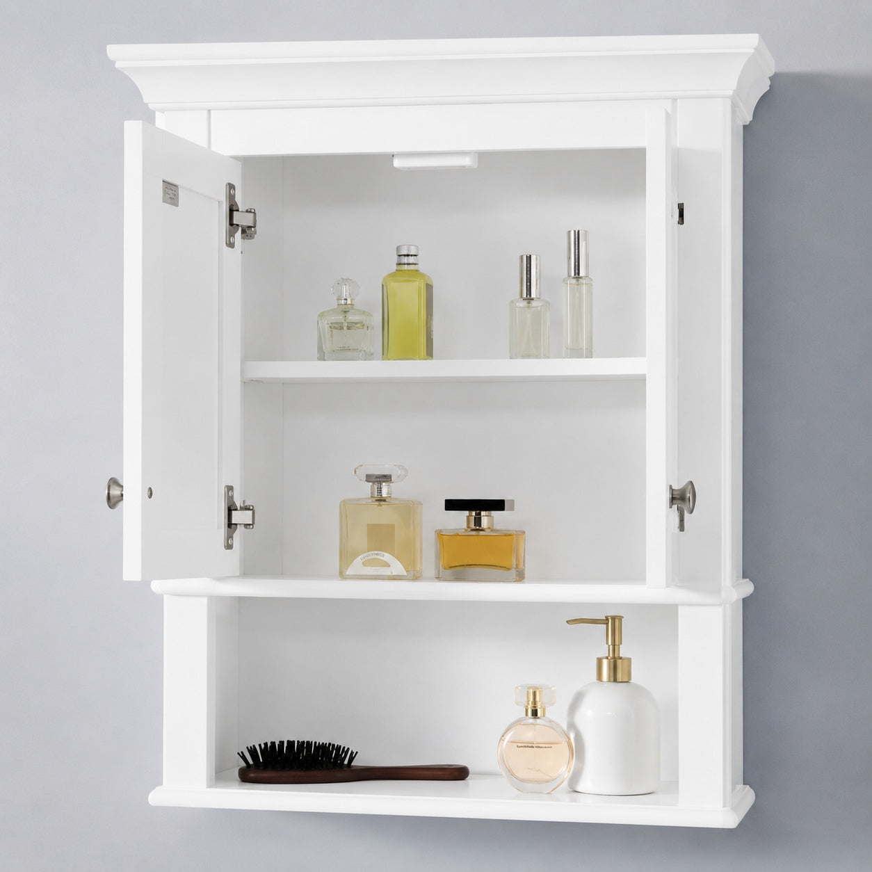 Home Decorators Collection Moorpark 24 in W x 8 in D x 28 in H Bathroom Storage Wall Cabinet in White Moorpark