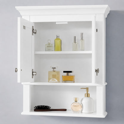 Home Decorators Collection Moorpark 24 in W x 8 in D x 28 in H Bathroom Storage Wall Cabinet in White Moorpark