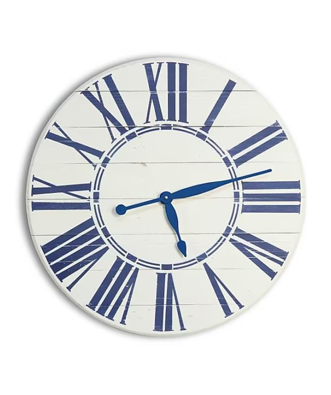 BrandtWorks 30 in. Navy Nautical Oversized Wall Clock