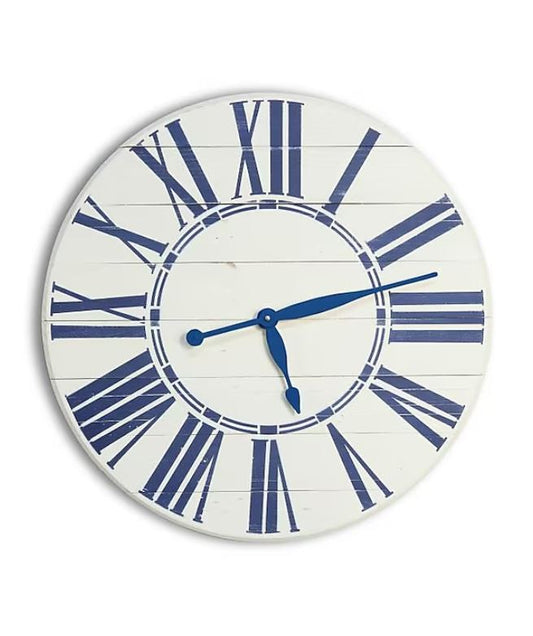 BrandtWorks 30 in. Navy Nautical Oversized Wall Clock