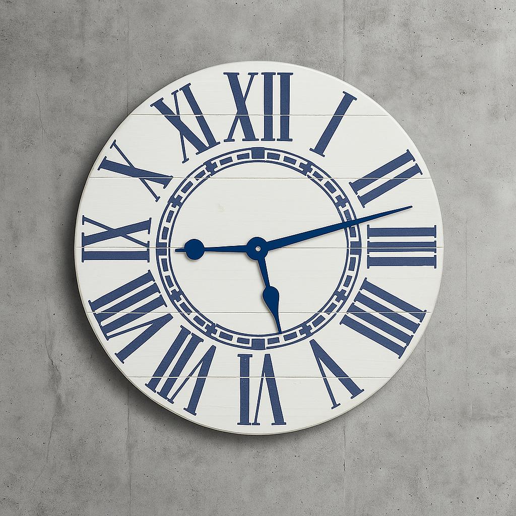BrandtWorks 30 in. Navy Nautical Oversized Wall Clock