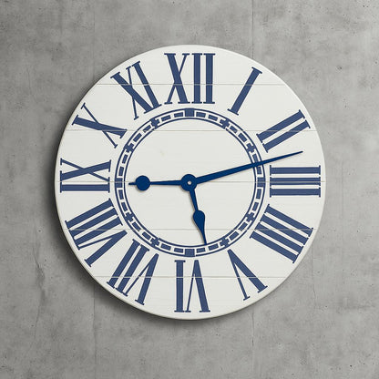 BrandtWorks 30 in. Navy Nautical Oversized Wall Clock