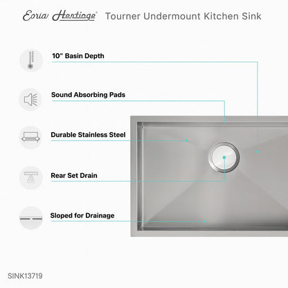 Swiss Madison Tourner 27 in. x 19 in. Stainless Steel, Single Basin, Undermount Kitchen Sink