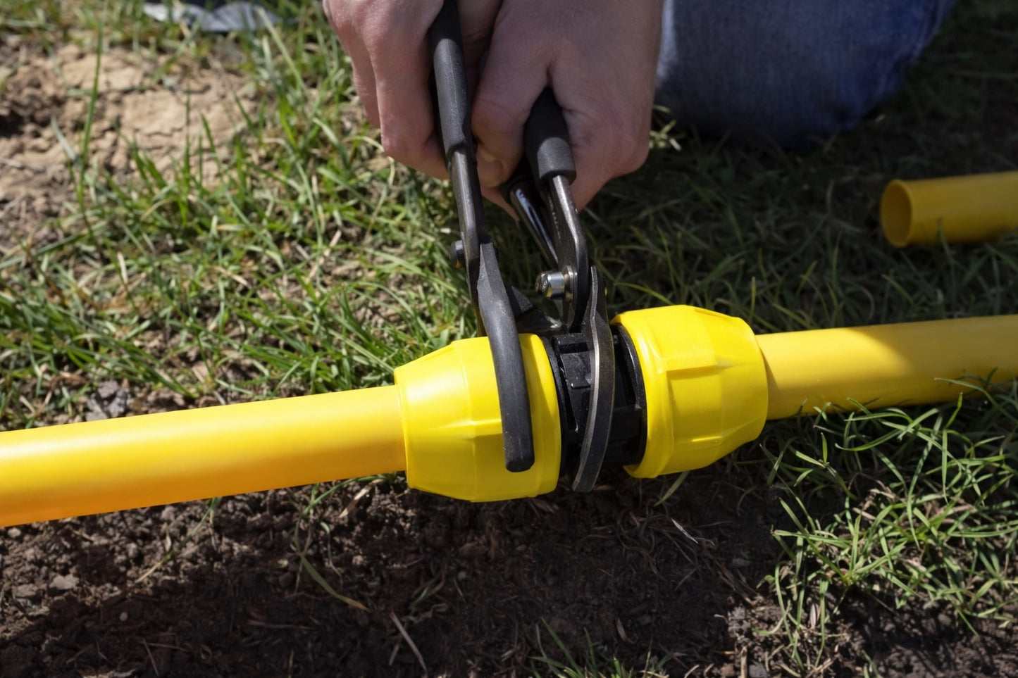 HOME FLEX Underground 1in IPS New Install Kit 1 1in x 100 ft Pipe 2 1in Couplers 2 1in Meter Risers Gas Line Detection