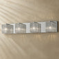 DSI LIGHTING 28.25 4-Light Mirrored Stainless Steel Vanity Light with Clear Glass Crystal Strands