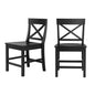StyleWell Cedarville Charcoal Black Wood Dining Chair with Cross Back (Set of 2)