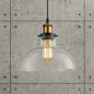 Y Litchfield 11 in. 1 Light Brass Gold Farmhouse Metal/Glass LED Pendant JYL3522A