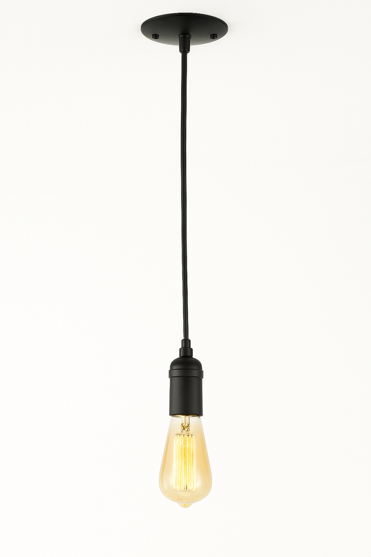Globe Electric 1-Light Vintage Edison Matte Black Mini Pendant