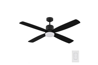 Home Decorators Collection Kitteridge 52 in. LED Indoor Matte Black Ceiling Fan with Light Kit
