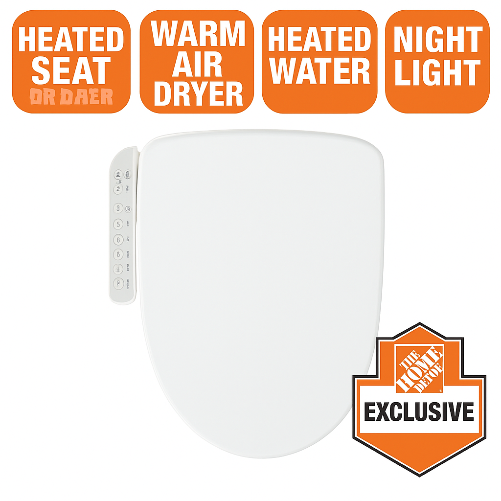 HD 7000 Electric Bidet Seat for Elongated Toilets in White with Fusion Heating Technology 8809335573072 BIO BIDET