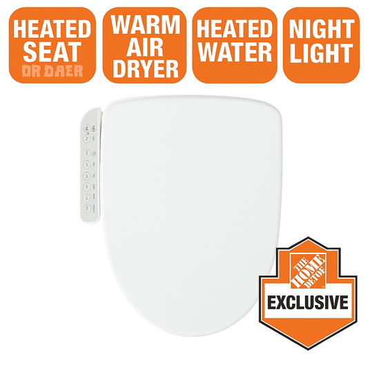 HD 7000 Electric Bidet Seat for Elongated Toilets in White with Fusion Heating Technology 8809335573072 BIO BIDET
