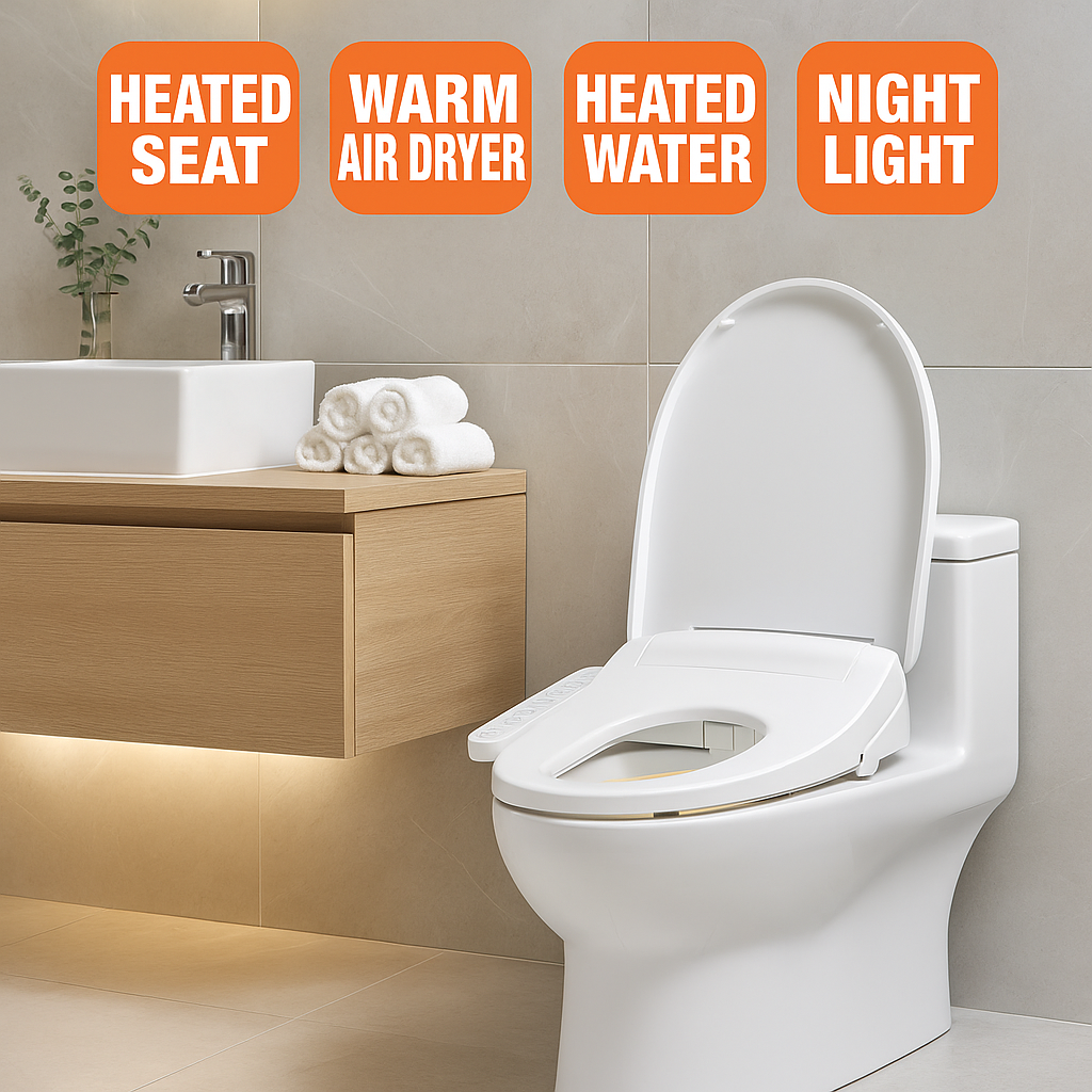 HD 7000 Electric Bidet Seat for Elongated Toilets in White with Fusion Heating Technology 8809335573072 BIO BIDET
