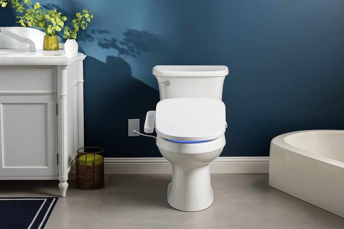 BIO BIDET HD 7000 Electric Bidet Seat for Round Toilets in White with Fusion Heating Technology HD 7000R