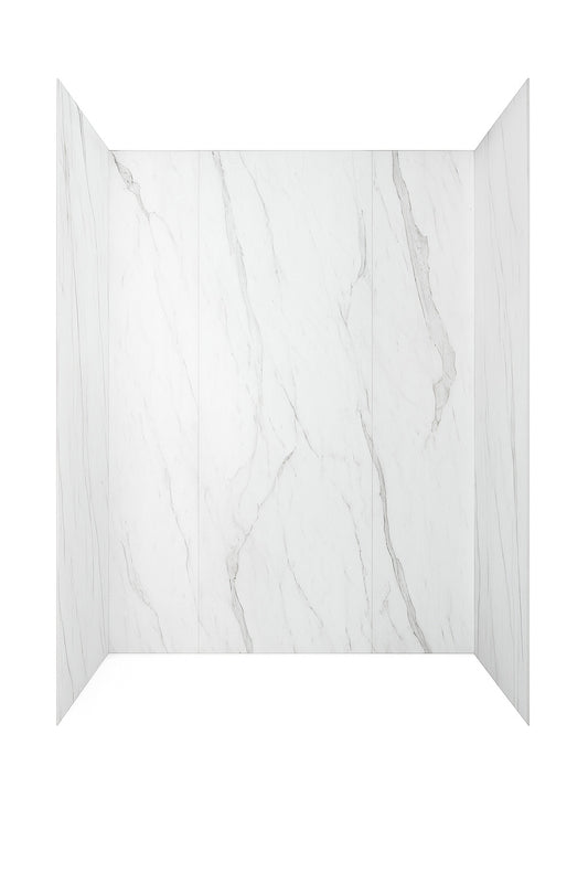 American Standard Passage 32 in W x 72 in H Four piece Glue Up Laminate Alcove Shower Wall Set in Serene Marble