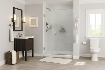 American Standard Passage 32 in W x 72 in H Four piece Glue Up Laminate Alcove Shower Wall Set in Serene Marble