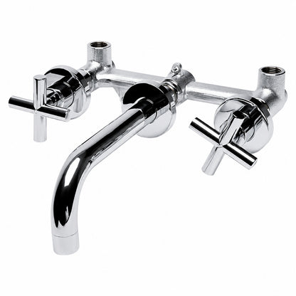 ALFI BRAND 8 in Widespread 2 Handle Wall Mount Bathroom Faucet in Polished Chrome