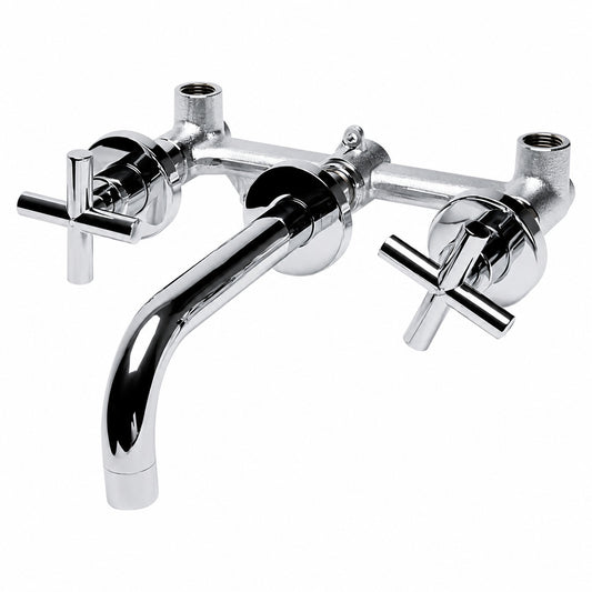 ALFI BRAND 8 in Widespread 2 Handle Wall Mount Bathroom Faucet in Polished Chrome