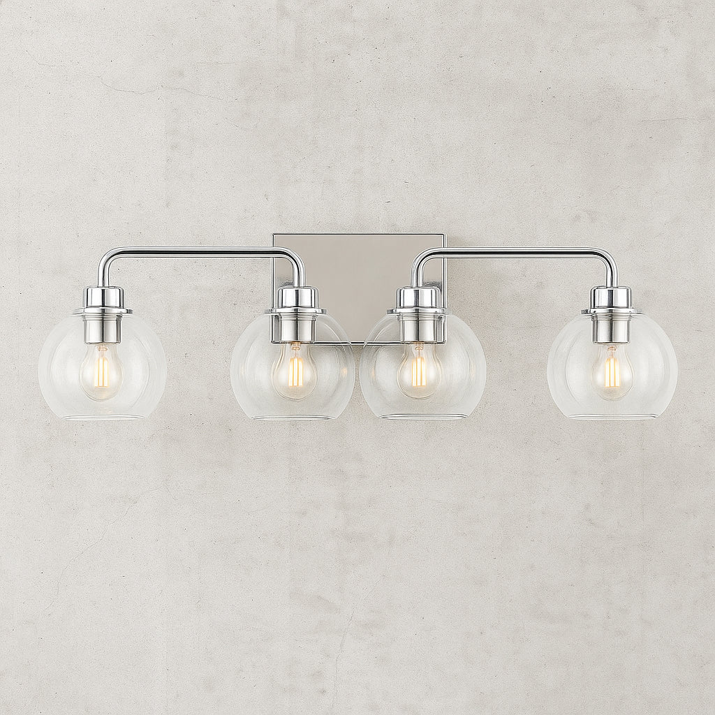 Hampton Bay Vista Heights 28 in. 4 Light Polished Chrome Vanity Light
