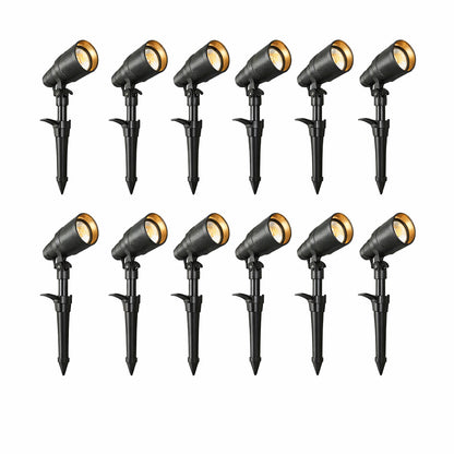 Hampton Bay 200 Lumen Millennium Black Integrated LED Outdoor Landscape Flood Lights with Adjustable Light Color 12 pack