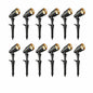 Hampton Bay 200 Lumen Millennium Black Integrated LED Outdoor Landscape Flood Lights with Adjustable Light Color 12 pack
