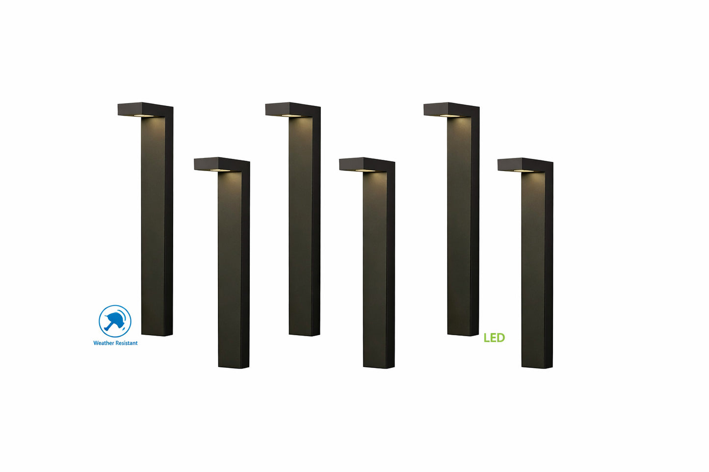 Hampton Bay Jemison 85 Lumen Low Voltage Black Integrated LED Outdoor Landscape Path Lights 6 pack