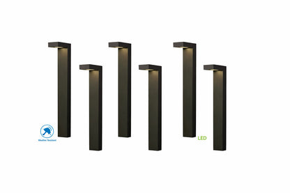 Hampton Bay Jemison 85 Lumen Low Voltage Black Integrated LED Outdoor Landscape Path Lights 6 pack