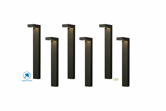 Hampton Bay Jemison 85 Lumen Low Voltage Black Integrated LED Outdoor Landscape Path Lights 6 pack