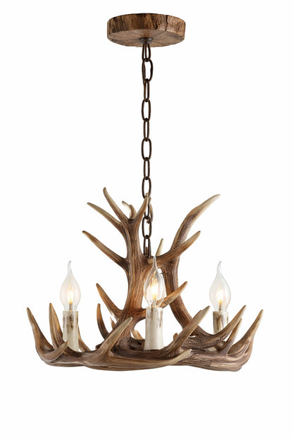 Jonathan Y Eldora 28 5 In 6 Light Adjustable Resin Antler 6 Light Brown Chandelier