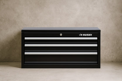 Husky 26 in W x 12 in D Standard Duty 4 Drawer Top Tool Chest in Gloss Black