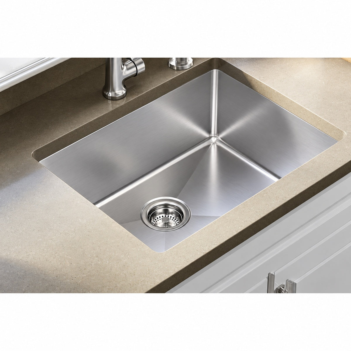Elkay Crosstown 24 in Undermount Single Bowl 18 Gauge Stainless Steel Kitchen Sink w Accessories