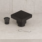 Designline 4 in. x 4 in. Stainless Steel Square Shower Drain with Square Pattern Drain Cover in Matte Black