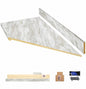 Hampton Bay 8 ft Right Miter Laminate Countertop All Inclusive Kit in Textured Drama Marble with Eased Edge and Loose Backsplash