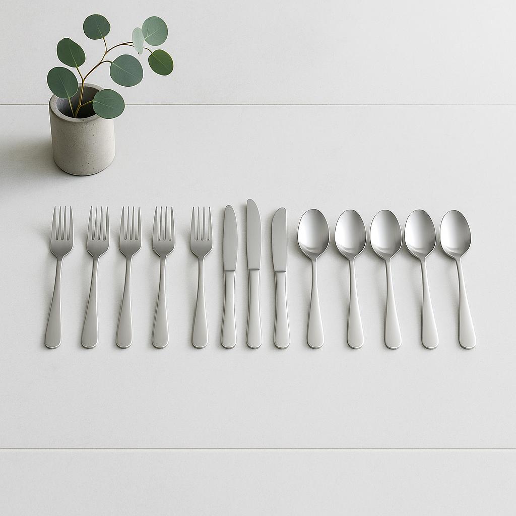 Home Decorators Collection Maywood 45 Piece Stainless Steel Flatware Set Service for 8 KS0989 45P/310200091 840082800088 Home Decorators Collection