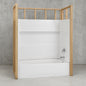 Maui 60 in. L x 30 in. W x 76.5 in. H Rectangular Tub/Shower Combo Unit Left Hand in White