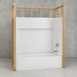 Bootz Industries Maui NexTile 60 in L x 30 in W x 77 in H Alcove Bathtub and Shower Stall Combo Kit with Left Hand Drain in White BTZ MAUI L NXT