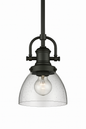 Golden Lighting Hines 1 Light Rubbed Bronze Standard Mini Pendant with Glass Shade 3118 M1L RBZ SD/310534108 844375074514 Golden Lighting