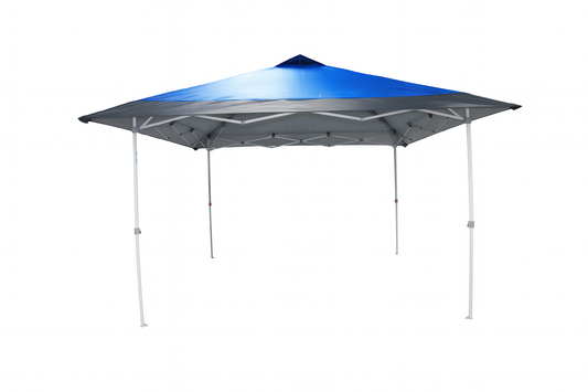 Everbilt 12 ft. x 12 ft. Blue Mega Shade Pop-Up Canopy with Grey Trim