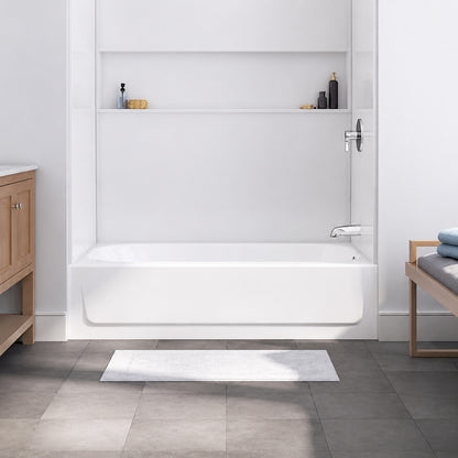 Bootz Industries Mauicast 60 in x 32 in Alcove Soaking Bathtub with Right Drain in White