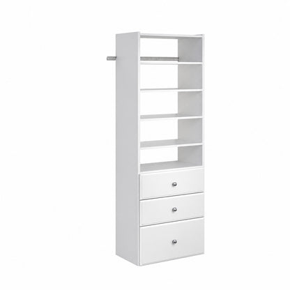 Closet Evolution Premier 25 in W Classic White Tower Unit Wall Mount 6 Shelf Wood Closet System