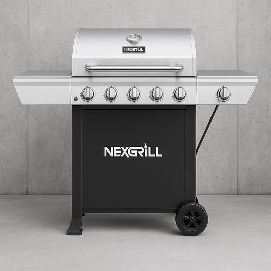 5 Burner Propane Gas Grill in Stainless Steel with Side Burner and Condiment Rack 720 0888S