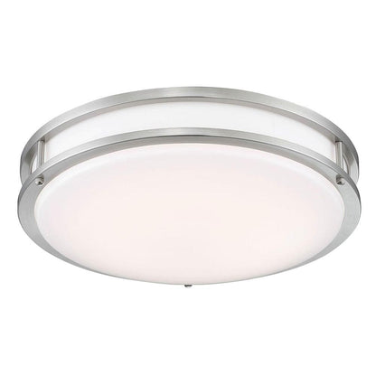 Designers Fountain 14 in. Voice Controlled Colors Brushed Nickel Smart Selectable CCT LED Ceiling Light Flush Mount