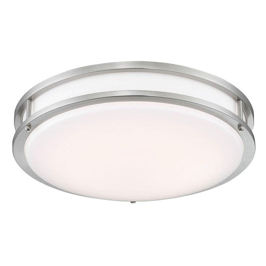 Designers Fountain 14 in. Voice Controlled Colors Brushed Nickel Smart Selectable CCT LED Ceiling Light Flush Mount