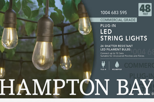 24 Light 48 ft Plug in Indoor Outdoor Edison Patio String Light with S14 Single Filament LED Bulbs 10328/310775242