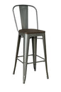 StyleWell Finwick Matte Gunmetal Backed Bar Stool with Dark Wood Seat Set of 2 CW827A 29 GMM/311174982 6972233520935 StyleWell