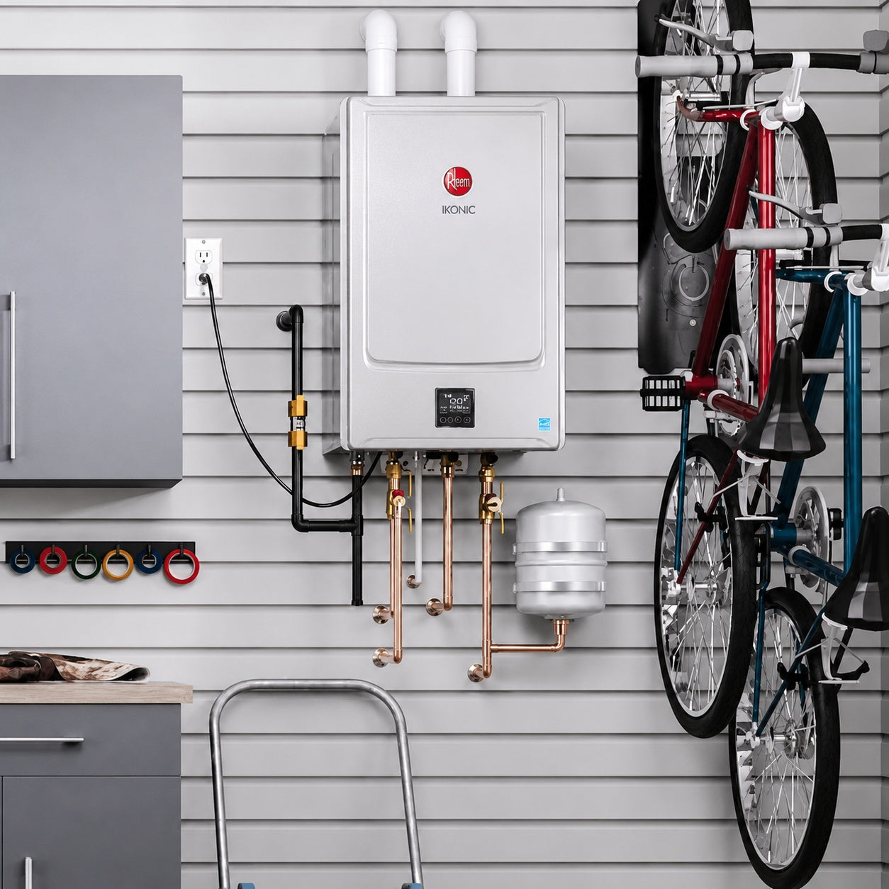 Rheem IKONIC 10 1 GPM Smart Super High Efficiency Indoor or Outdoor Natural Gas Tankless Water Heater with Recirculation