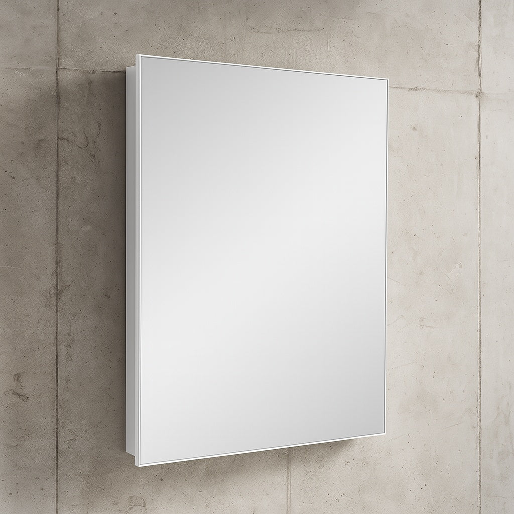 Glacier Bay 19 5 8 In X 26 In Rectangular Recessed Or Surface Mount Beveled Frameless Medicine Cabinet With Mirror