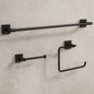 Maxted 3-Piece Bathroom Hardware Set 24 in. Towel Bar, Toilet Paper Holder, Towel Ring, Matte Black