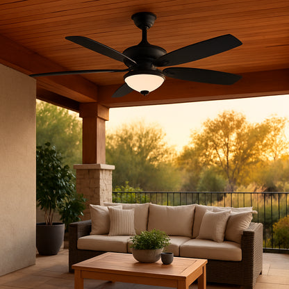 Hampton Bay Gazebo III 52 in. Indoor/Outdoor Wet Rated Natural Iron Ceiling Fan with LED Bulbs Included